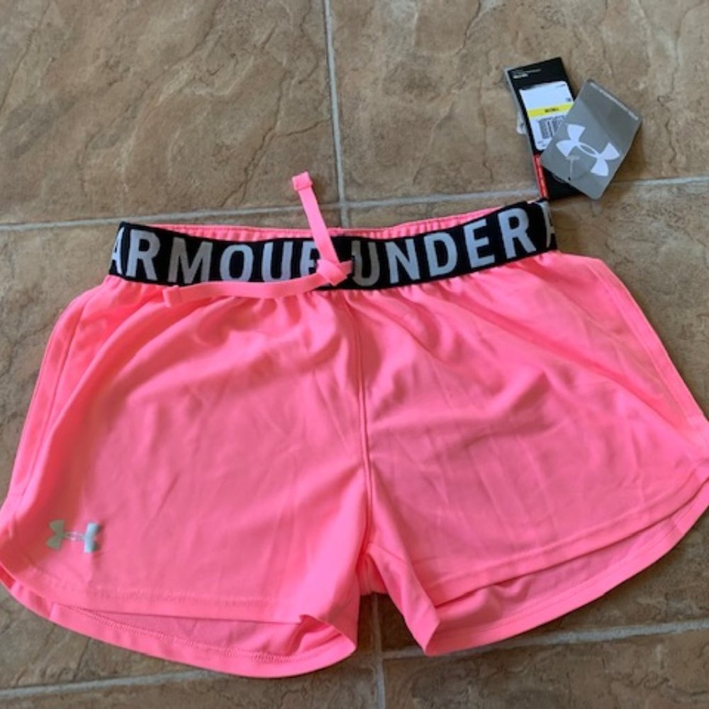 Girls Pink Under Armour Running Shorts